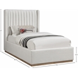 Bowery Hill Contemporary Cream Linen Textured Fabric Twin Bed
