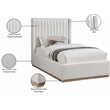 Bowery Hill Contemporary Cream Linen Textured Fabric Twin Bed