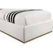 Bowery Hill Contemporary Cream Linen Textured Fabric Twin Bed