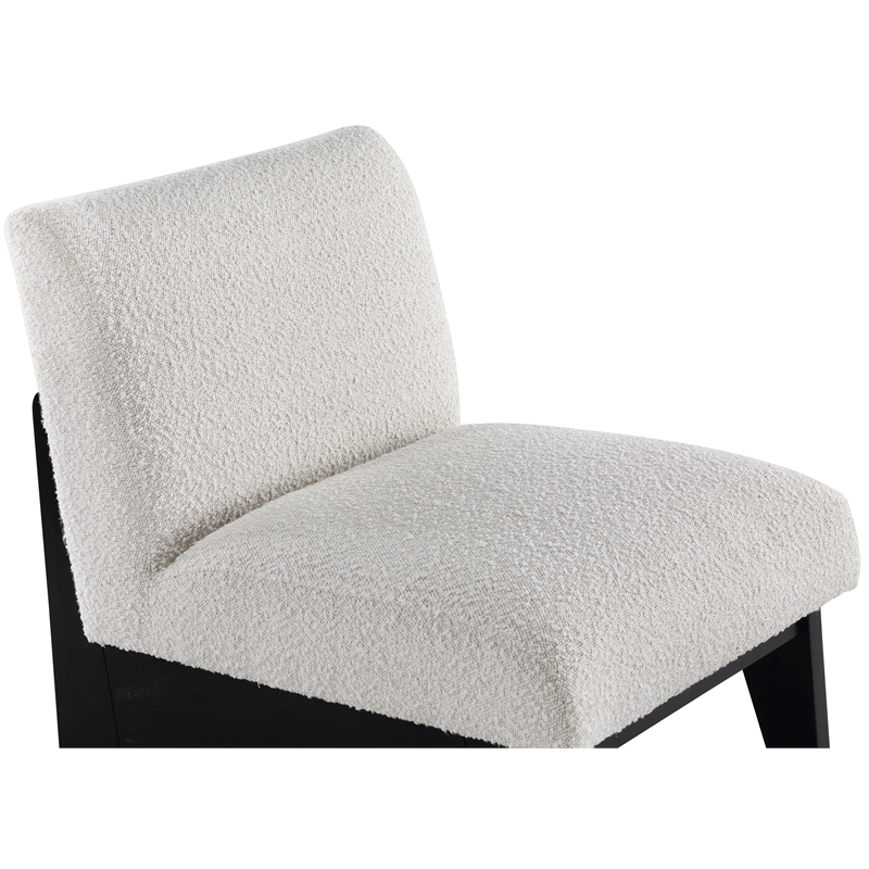 Bowery Hill Contemporary Rich Cream Boucle Fabric Accent Chair