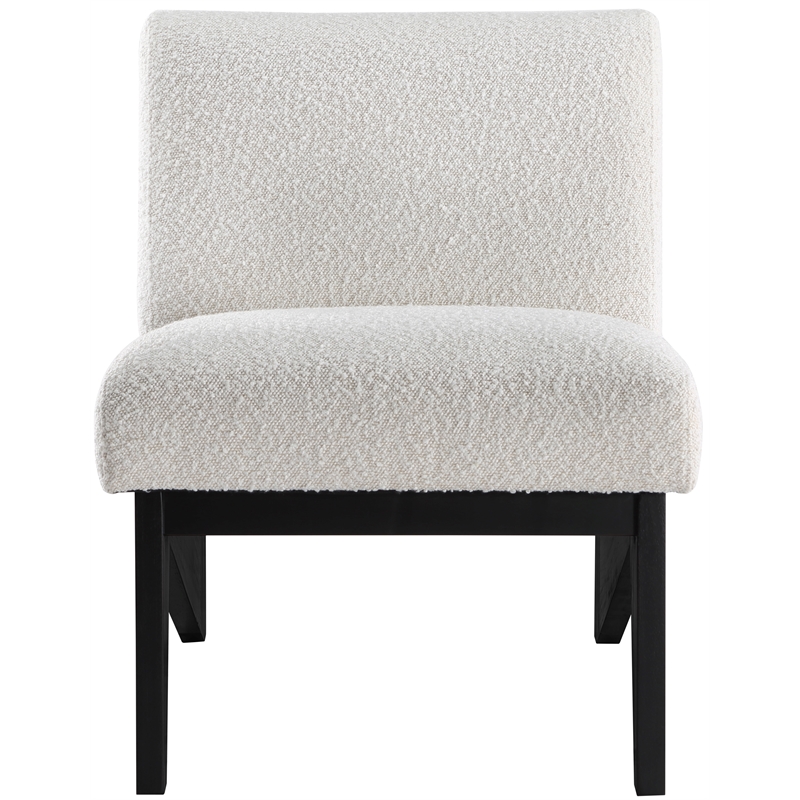 Bowery Hill Contemporary Rich Cream Boucle Fabric Accent Chair