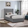 Bowery Hill Contemporary Grey Linen Textured Fabric Twin Bed