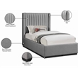Bowery Hill Contemporary Grey Linen Textured Fabric Twin Bed