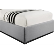 Bowery Hill Contemporary Grey Linen Textured Fabric Twin Bed