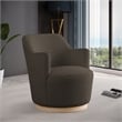 Bowery Hill Contemporary Brown Boucle Fabric Swivel Accent Chair