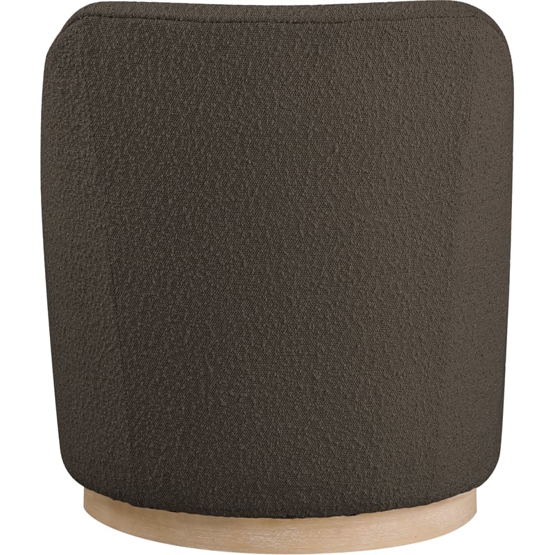 Bowery Hill Contemporary Brown Boucle Fabric Swivel Accent Chair