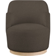 Bowery Hill Contemporary Brown Boucle Fabric Swivel Accent Chair
