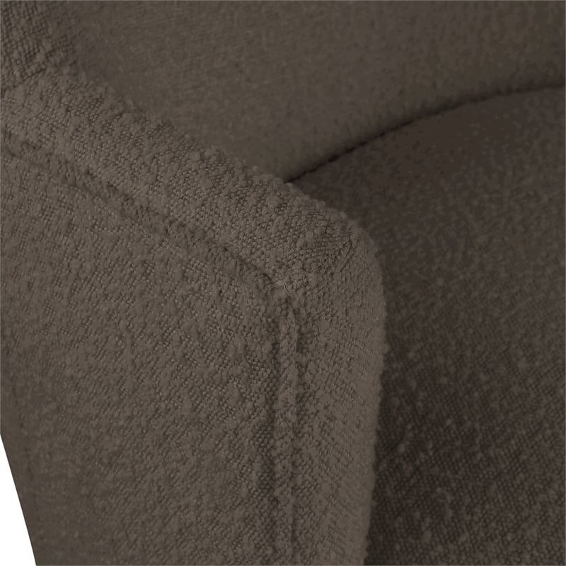 Bowery Hill Contemporary Brown Boucle Fabric Swivel Accent Chair
