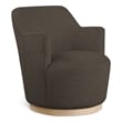 Bowery Hill Contemporary Brown Boucle Fabric Swivel Accent Chair