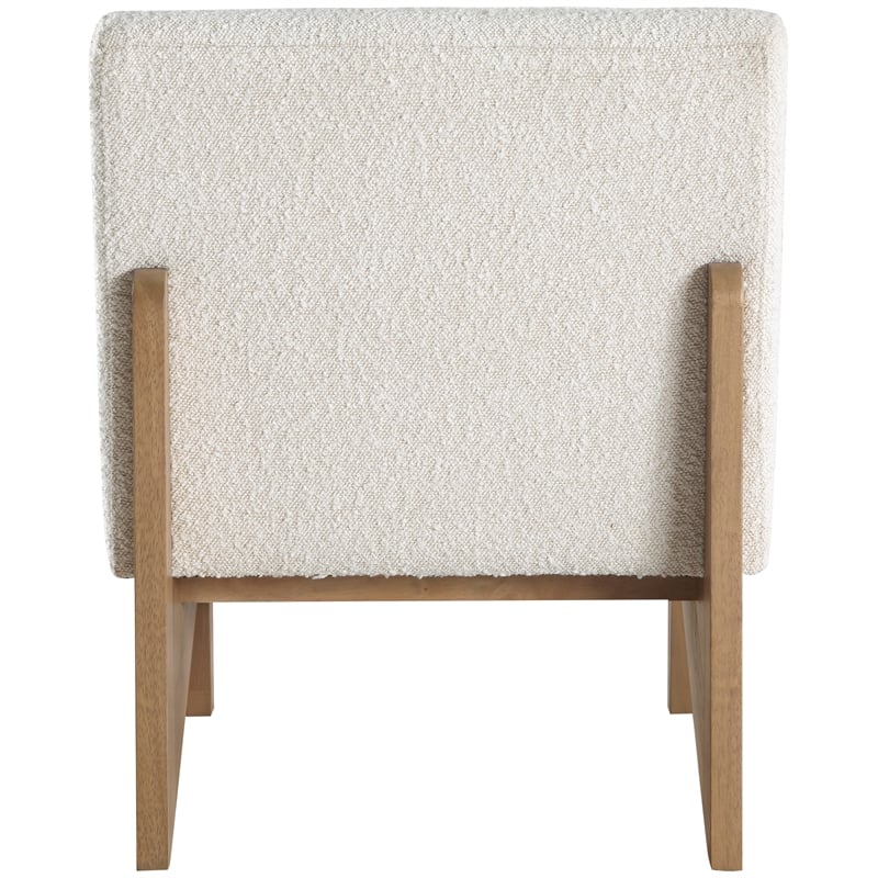 Bowery Hill Contemporary Rich Cream Boucle Fabric Accent Chair