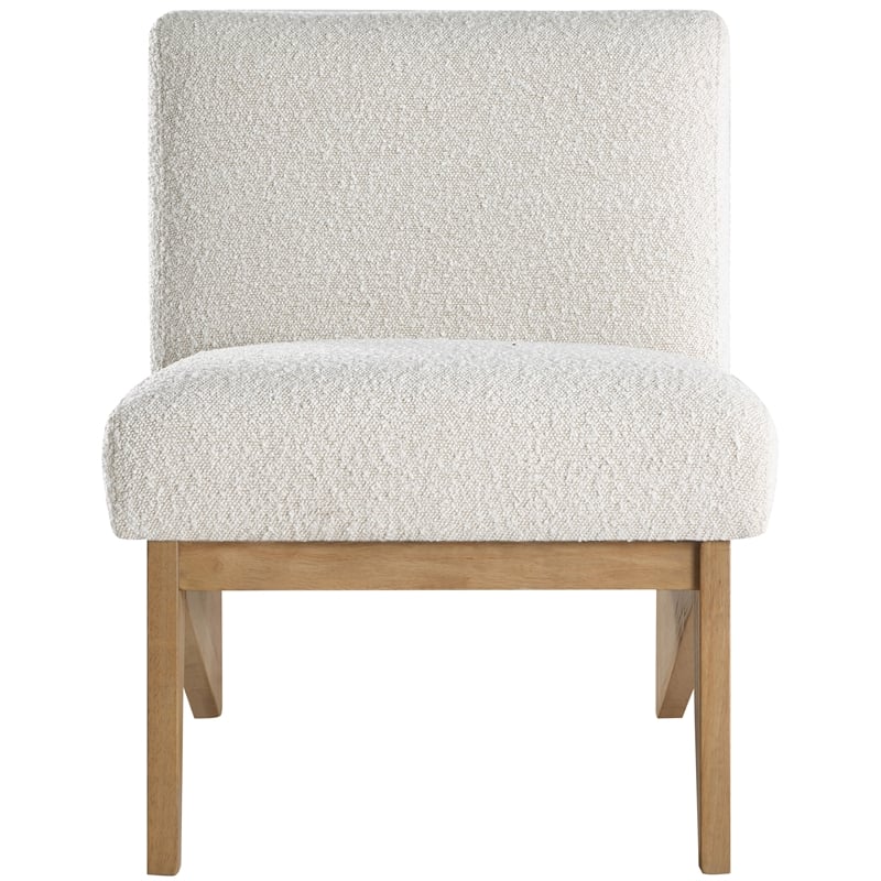 Bowery Hill Contemporary Rich Cream Boucle Fabric Accent Chair