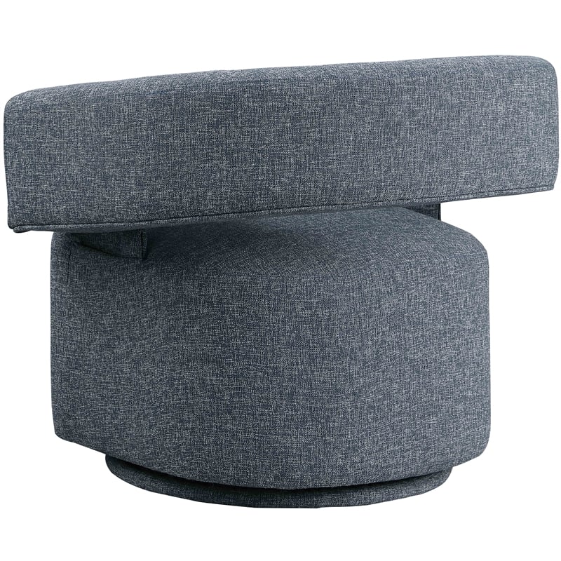 Bowery Hill Upholstered Blue Linen Textured Fabric Swivel Accent Chair