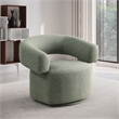 Bowery Hill Upholstered Green Linen Textured Fabric Swivel Accent Chair