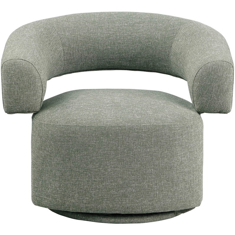 Bowery Hill Upholstered Green Linen Textured Fabric Swivel Accent Chair