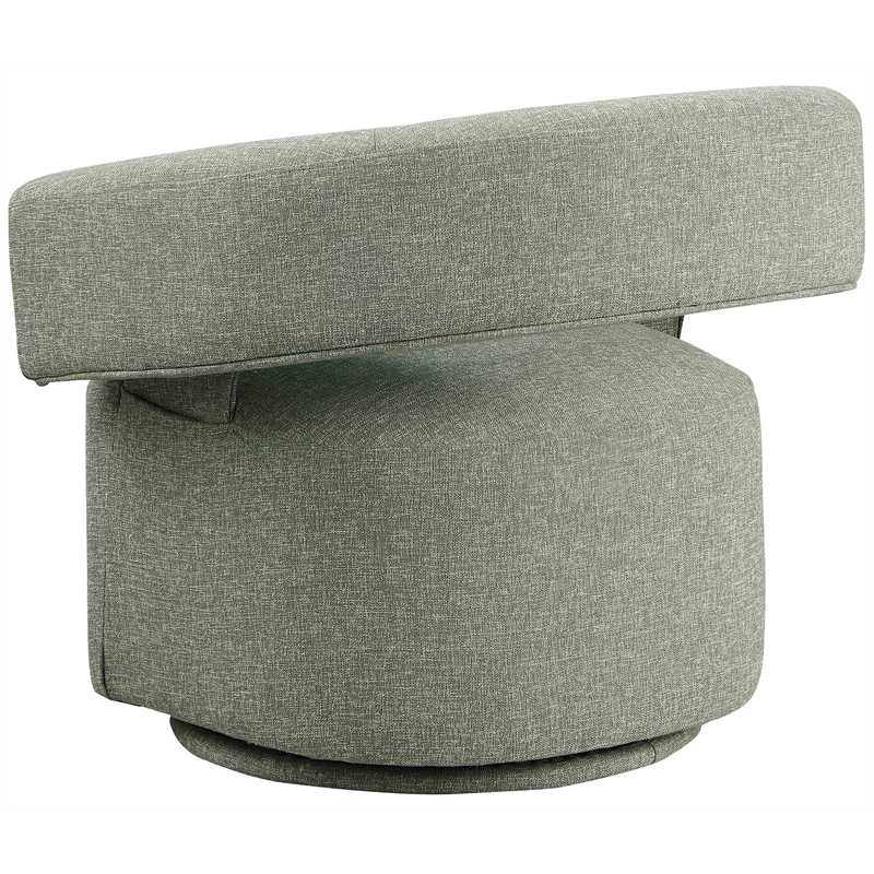 Bowery Hill Upholstered Green Linen Textured Fabric Swivel Accent Chair