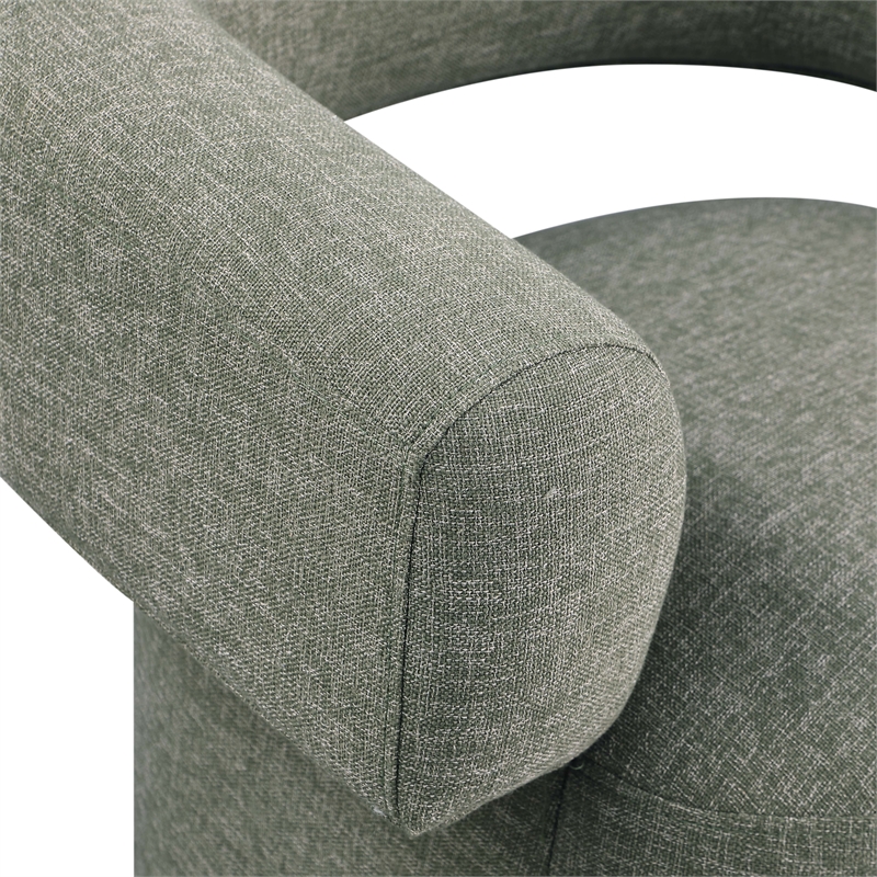 Bowery Hill Upholstered Green Linen Textured Fabric Swivel Accent Chair