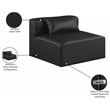 Bowery Hill Contemporary Soft Black Vegan Leather Armless Chair