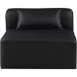 Bowery Hill Contemporary Soft Black Vegan Leather Armless Chair