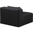 Bowery Hill Contemporary Soft Black Vegan Leather Armless Chair