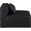Bowery Hill Contemporary Soft Black Vegan Leather Armless Chair