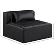 Bowery Hill Contemporary Soft Black Vegan Leather Armless Chair