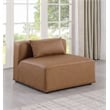 Bowery Hill Contemporary Soft Brown Vegan Leather Armless Chair