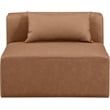 Bowery Hill Contemporary Soft Brown Vegan Leather Armless Chair