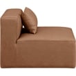 Bowery Hill Contemporary Soft Brown Vegan Leather Armless Chair