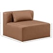 Bowery Hill Contemporary Soft Brown Vegan Leather Armless Chair