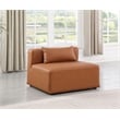 Bowery Hill Contemporary Soft Cognac Vegan Leather Armless Chair