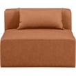 Bowery Hill Contemporary Soft Cognac Vegan Leather Armless Chair