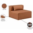 Bowery Hill Contemporary Soft Cognac Vegan Leather Armless Chair