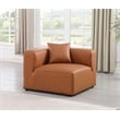 Bowery Hill Contemporary Soft Cognac Vegan Leather Corner Chair