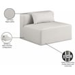 Bowery Hill Contemporary Soft Cream Vegan Leather Armless Chair