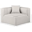 Bowery Hill Contemporary Soft Cream Vegan Leather Corner Chair
