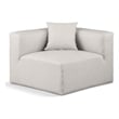 Bowery Hill Contemporary Soft Cream Vegan Leather Corner Chair