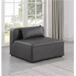 Bowery Hill Contemporary Charcoal Grey Vegan Leather Armless Chair