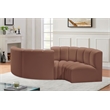 Bowery Hill Contemporary Cognac Vegan Leather Modular Sectional