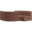 Bowery Hill Contemporary Cognac Vegan Leather Modular Sectional