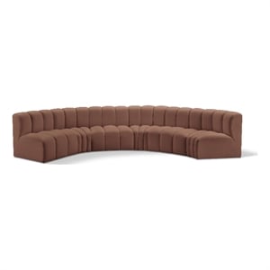 Bowery Hill Contemporary Cognac Vegan Leather Modular Sectional