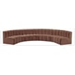 Bowery Hill Contemporary Cognac Vegan Leather Modular Sectional