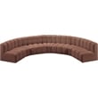 Bowery Hill Contemporary Cognac Vegan Leather Modular Sectional