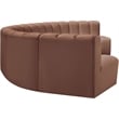 Bowery Hill Contemporary Cognac Vegan Leather Modular Sectional