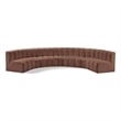 Bowery Hill Contemporary Cognac Vegan Leather Modular Sectional