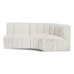 Bowery Hill Contemporary Cream Boucle Fabric Modular Sectional