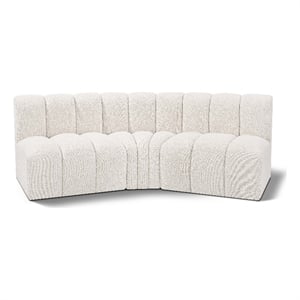 Bowery Hill Contemporary Cream Boucle Fabric Modular Sectional