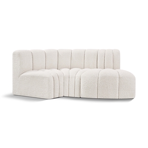Bowery Hill Contemporary Cream Boucle Fabric Modular Sectional
