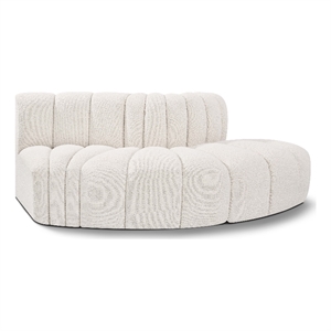 Bowery Hill Contemporary Cream Boucle Fabric Modular Sectional