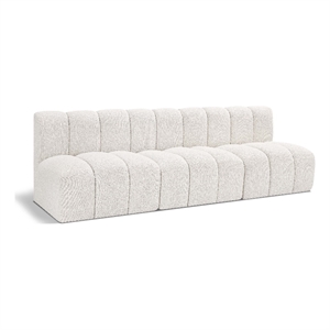 Bowery Hill Contemporary Cream Boucle Fabric Modular Sectional