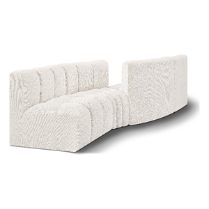 Bowery Hill Contemporary Cream Boucle Fabric Modular Sectional